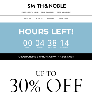 ⏰ HOURS LEFT! Get up to 30% off NOW!