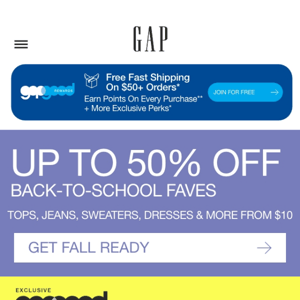 Gap coupons clearance 50