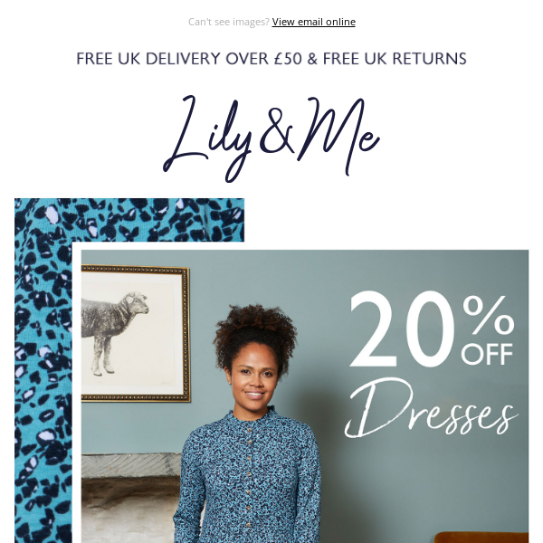 20% off dresses - this weekend only. 