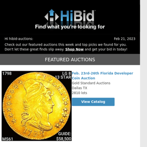 Tuesday's Great Deals From HiBid Auctions - February 21, 2023