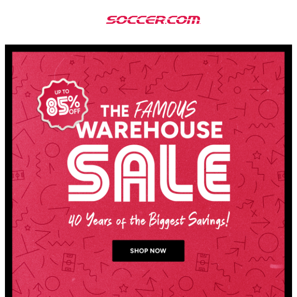 ⚽🛍️ The Famous Warehouse Sale END tonight 🛍️⚽