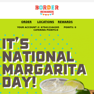 $5 House Margs for National Margarita Day!