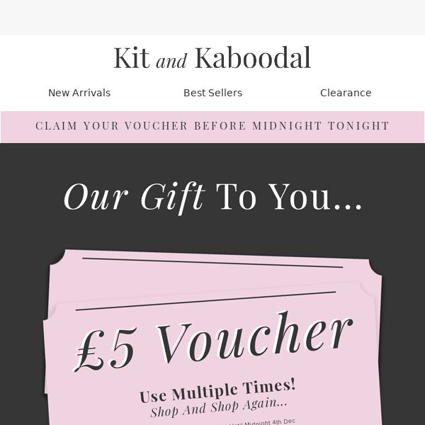 Kit & Kaboodal, Your Voucher Expires Tonight