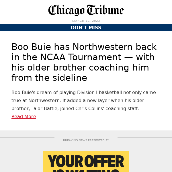 Boo Buie's journey to NU — and NCAA Tournament