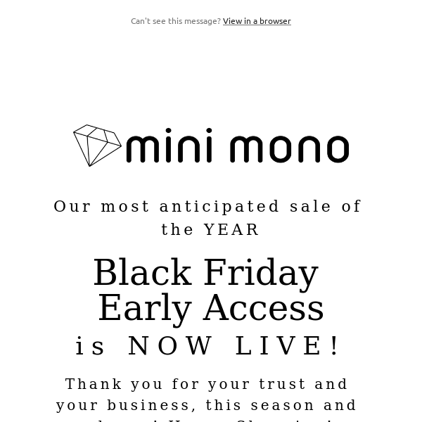SHOP Black Friday Early Access NOW!