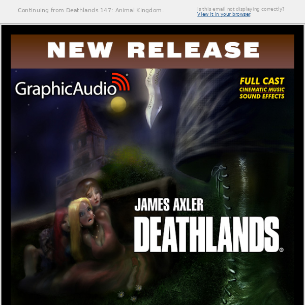 New Release! Deathlands 148: Caged Goddess by James Axler - Graphic Audio