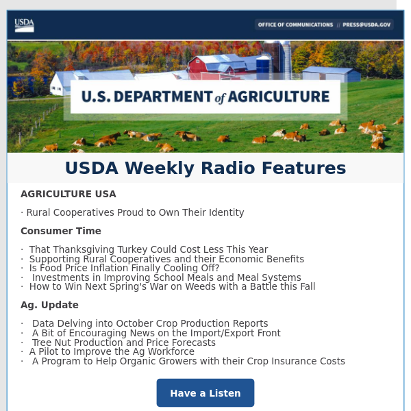 Weekly Radio Features