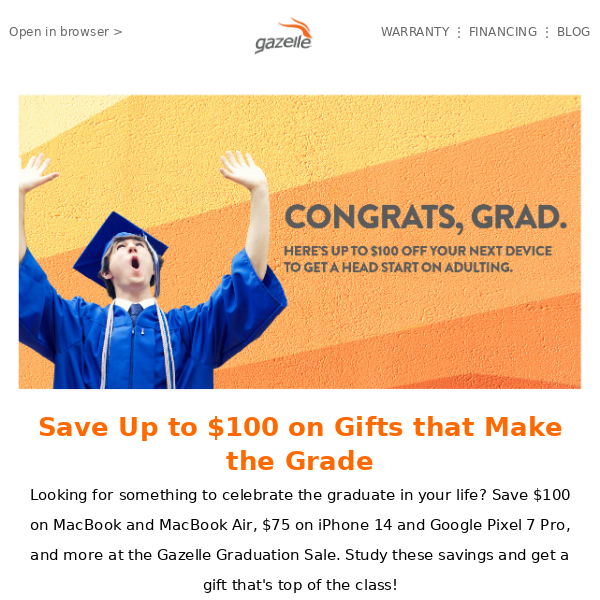 👩‍🎓👨‍🎓 It's that time! 📜 Save $100 on gifts for grads!