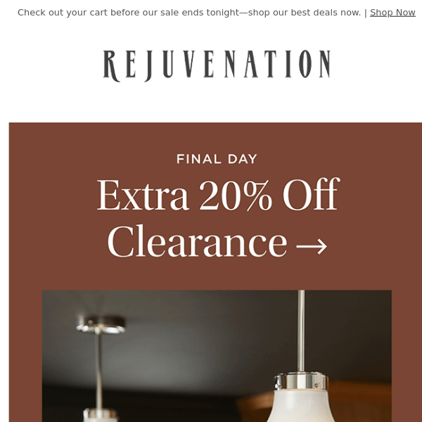 Last day to save an EXTRA 20% off clearance