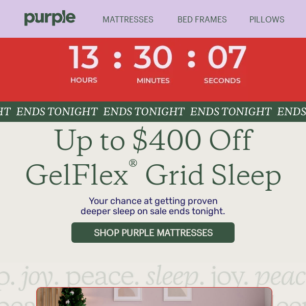 ENDS TONIGHT! Up to $400 off Mattresses