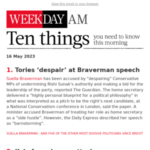 Tories ‘despair’ at Braverman speech