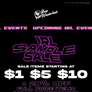 IRL SAMPLE SALE 🔜JAN 21-23 💸 $1! $5! $10!