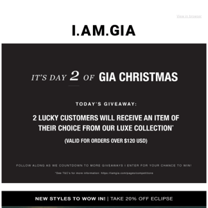 DAY 2 OF GIA CHRISTMAS! 🎁 Want a chance to win?