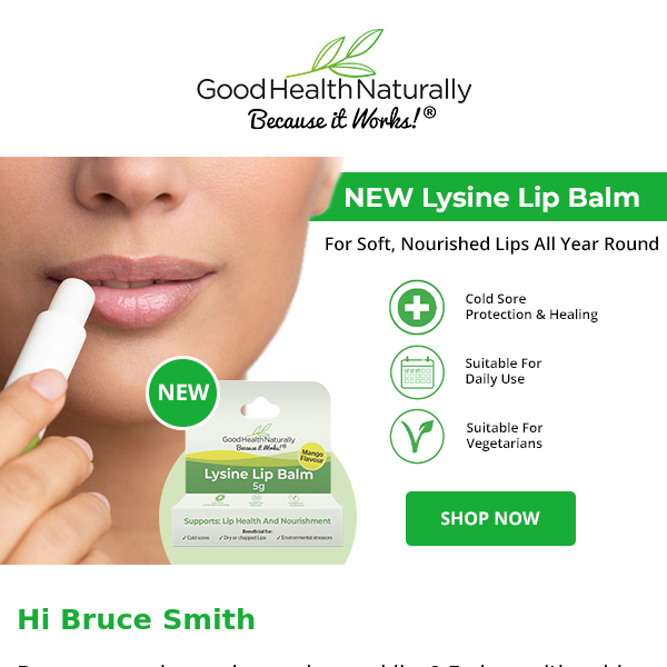 Introducing NEW Lysine Lip Balm - Good Health Naturally