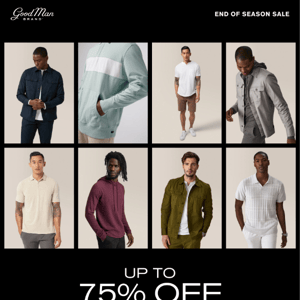 Don't miss out: up to 75% off last chance styles