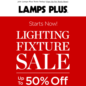 Lighting Fixture Sale Starts Today!