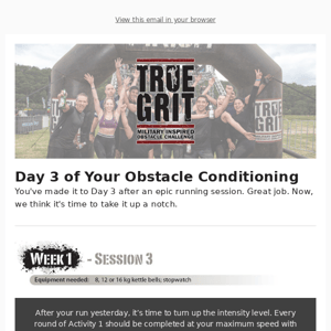 Grit Fit Training Program: Day Three Workout