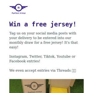 Win a free jersey! There's a chance every month!