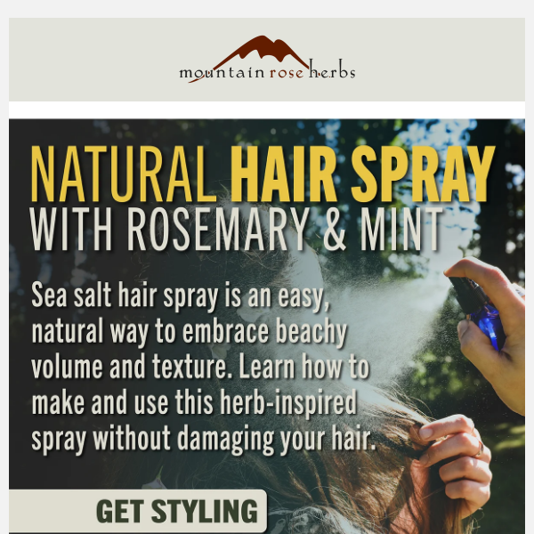Natural Hair Spray Recipe with Rosemary & Mint