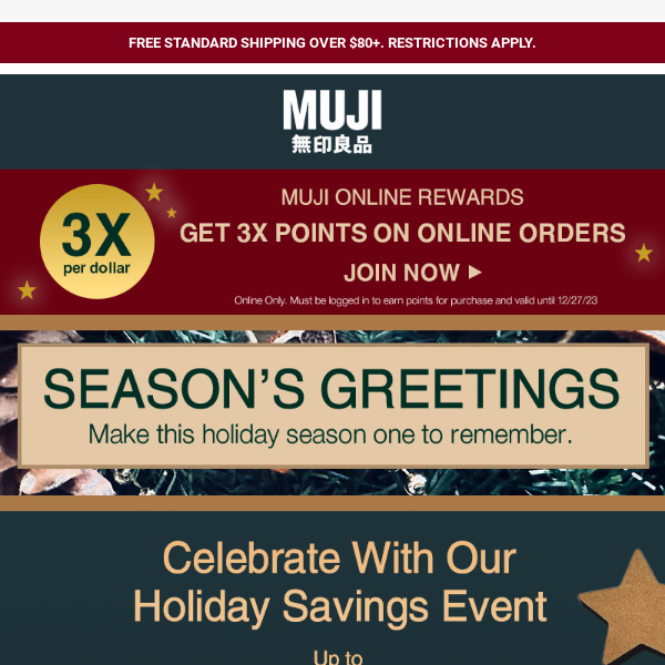 Season's Greetings From MUJI! 🎄 Discover Up To 50% Off Deals