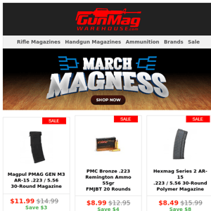 Round 2 Of March Magness! Remember To Vote For Your Favorite Mags. | PMC Bronze .223 Rem 55gr FMJ 20 Rounds For $8.99