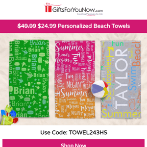 😎$24.99 Personalized Beach & Pool Towels