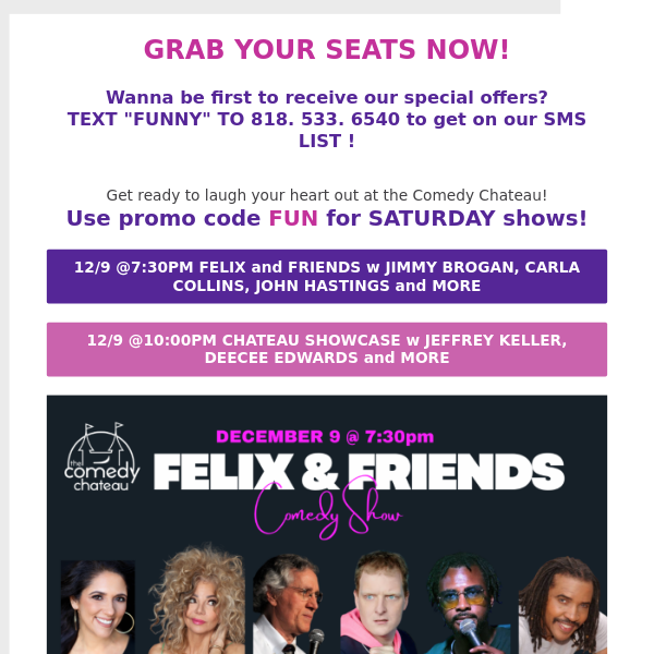 Claim your FREE tickets for ALL STAR COMEDY tonight