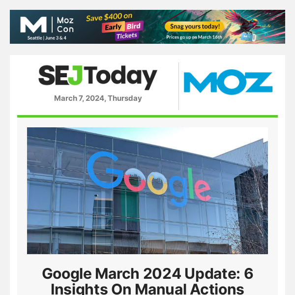 Google March 2024 Update: 6 Insights On Manual Actions