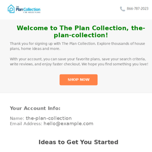 Thank You for Registering and Welcome to The Plan Collection!