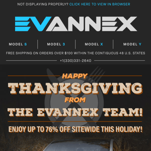 Happy Thanksgiving From everyone at EVANNEX!