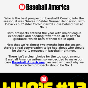 NEW: Who Is The #1 Prospect In Baseball?