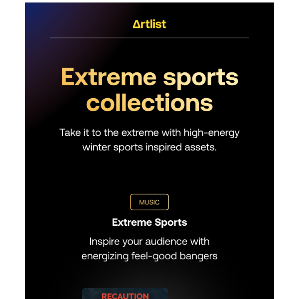 Artlist.io, add energy with extreme winter sports assets