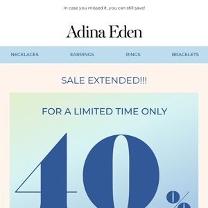 40% OFF IS EXTENDED ⚡