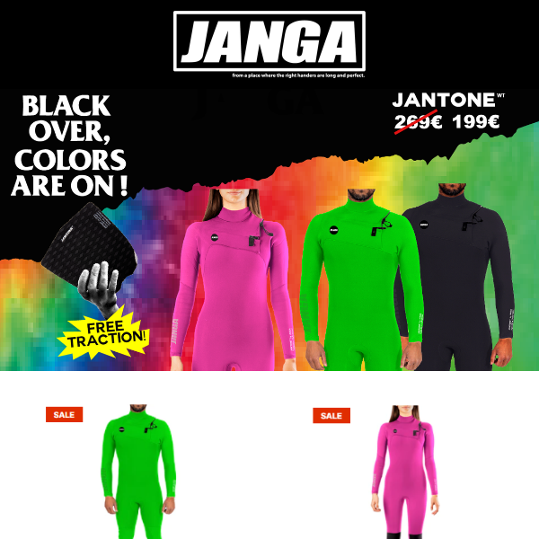 FREE JANGA TRACTION PAD on every wetsuit purschase