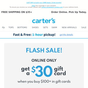 ⚠️ STARTS NOW: 2-Day Flash Gift Card Sale (online only!)