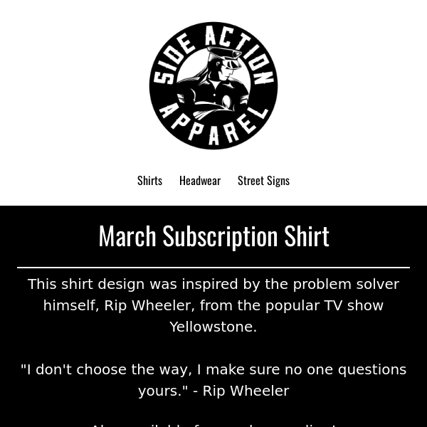 March Subscription Shirt!!!