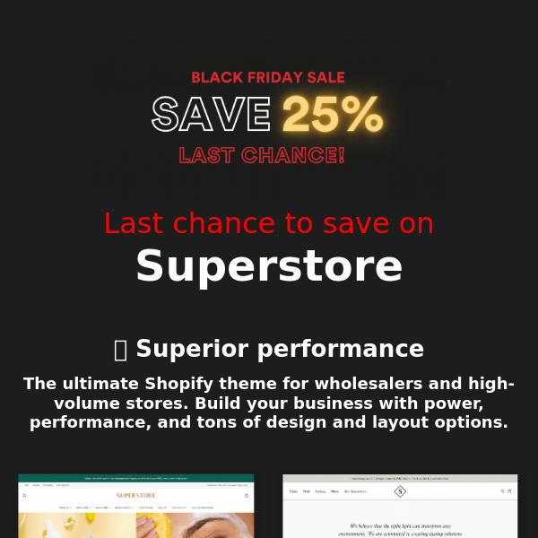 Last chance to save $70 USD on Superstore!