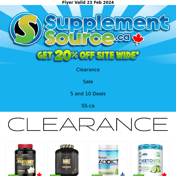 Get 20% Off Site Wide | Big savings on your fave supps