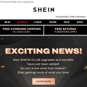 OMG! Something big just landed at SHEIN CLUB!