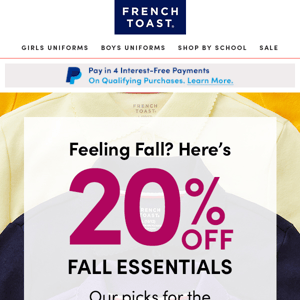 Feeling Fall? 20% Off Fall Essentials