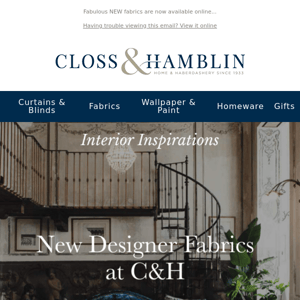 New Designer Fabrics at C&H