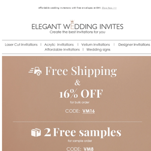 Get Free samples & New Trends in Invitations