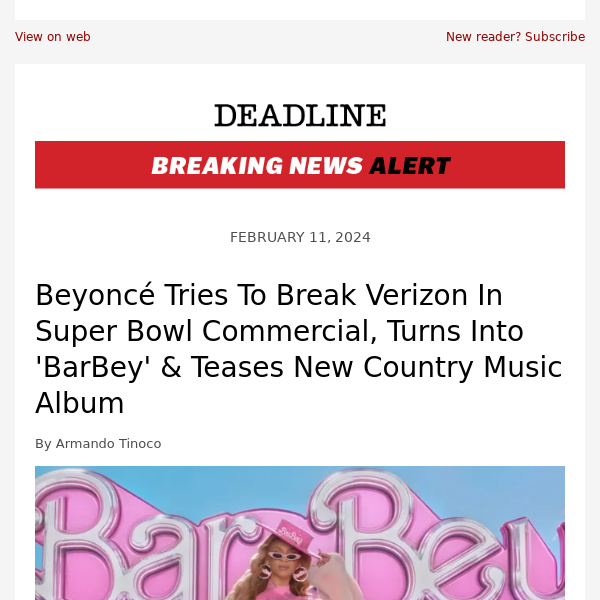 Beyoncé Tries To Break Verizon In Super Bowl Commercial, Turns Into 'BarBey' and Teases New Country Music Album