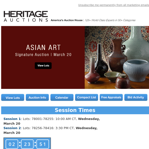 Ending Soon: March 20 Fine & Decorative Asian Art Signature Auction
