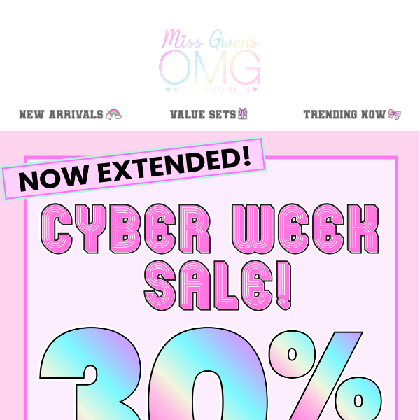 30% Off Sitewide: NOW EXTENDED! 🎅🏻💗