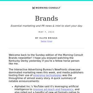 Morning Consult Brands: What's Ahead & Week in Review
