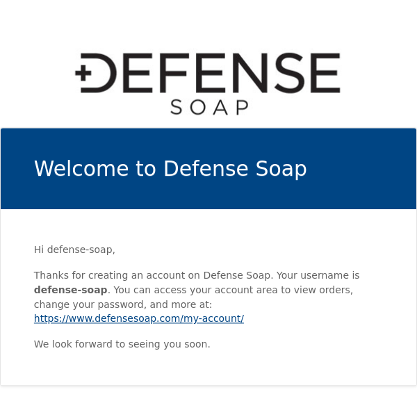 Defense Soap Account Creation