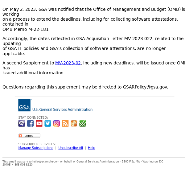 GSA Deadlines for Software Attestation Requirements Paused