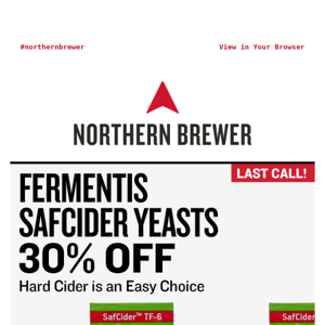 30% Off All 4 SafCider Yeasts