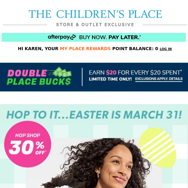 Presidents' Day Savings: 30% off Easter Outfits!